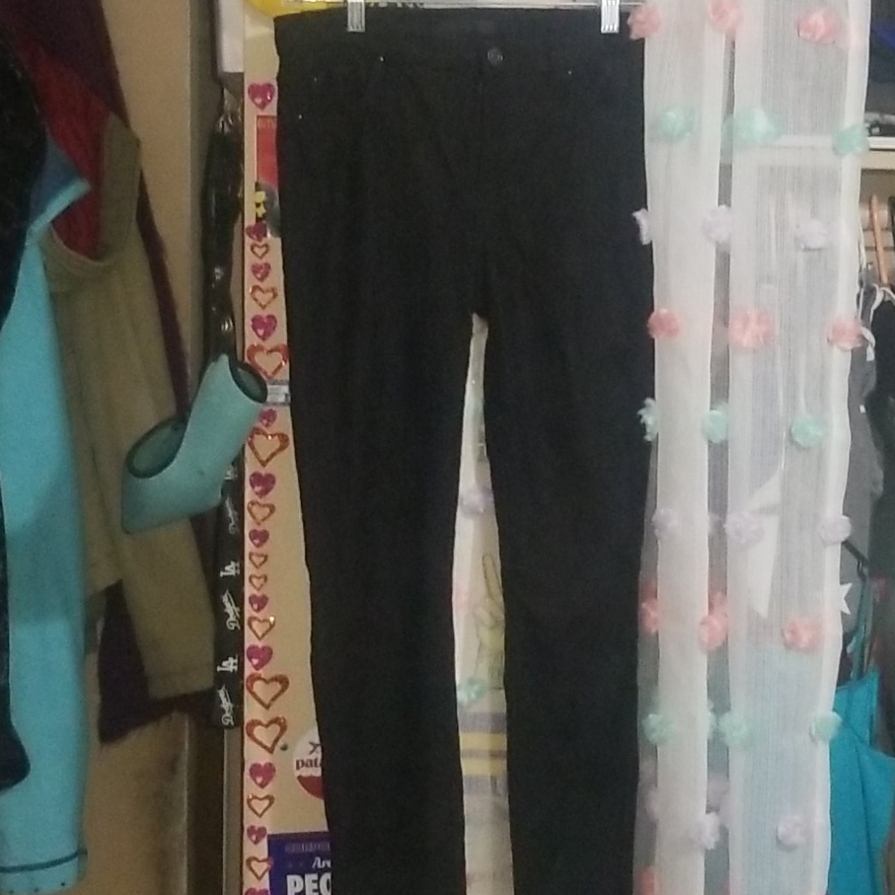 7 for all mankind black pants with black lace